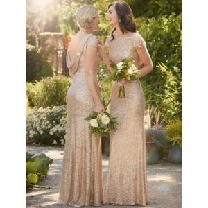 Sorella Vita gold sequin bridesmaid dress size 10